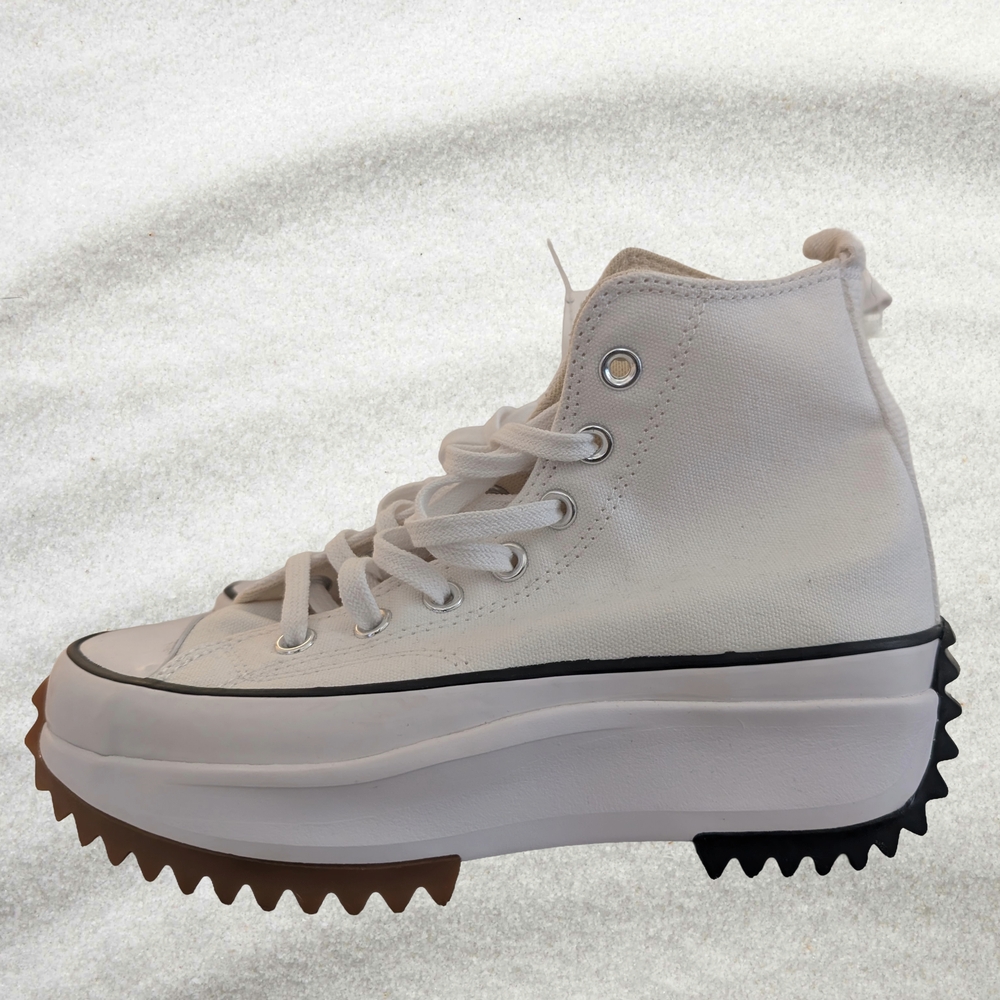 Stylish White Platform High-Top Sneakers